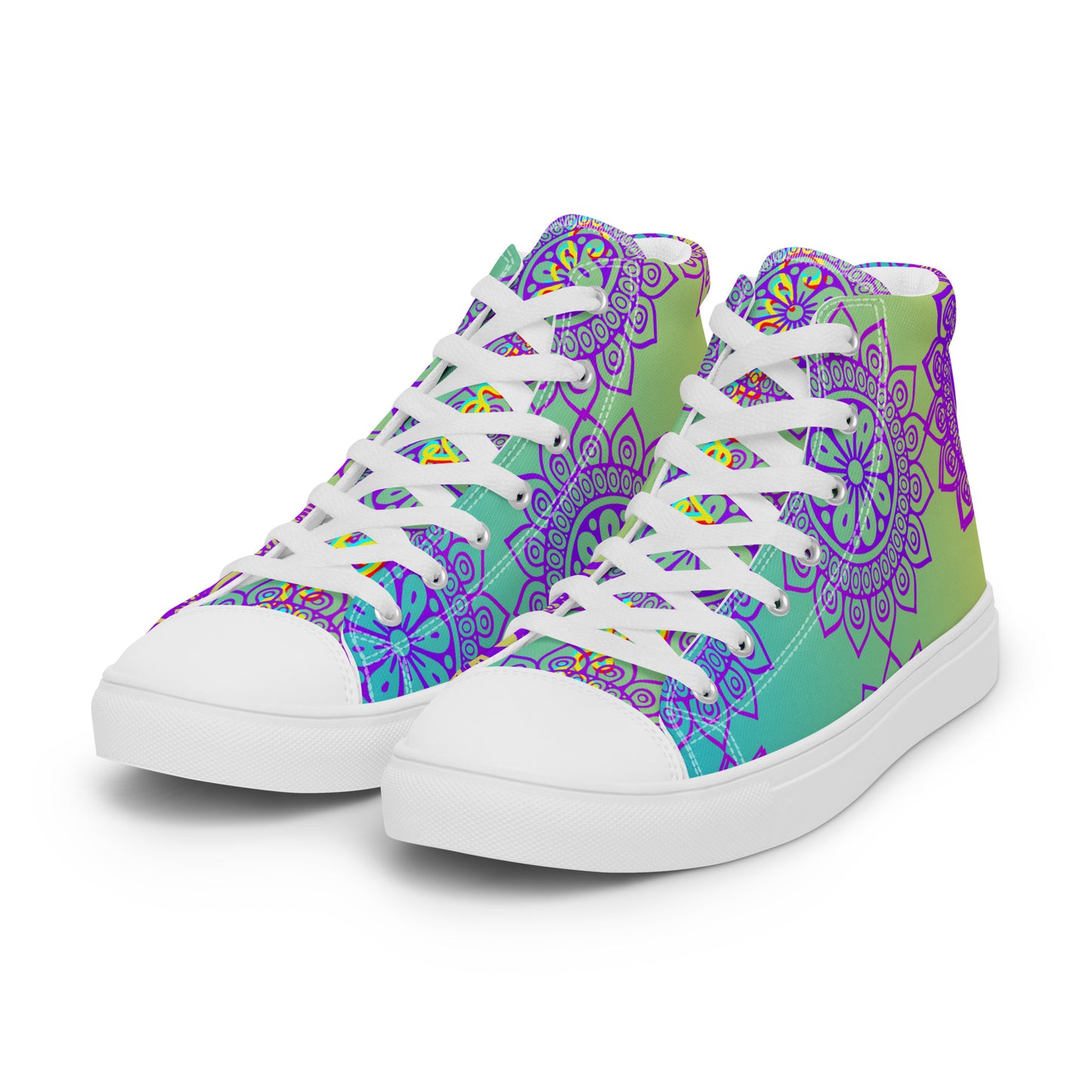 Luxury Mandala Designs, CALMNESS DESIGNS, Creative Designer's, Men’s high top canvas shoes