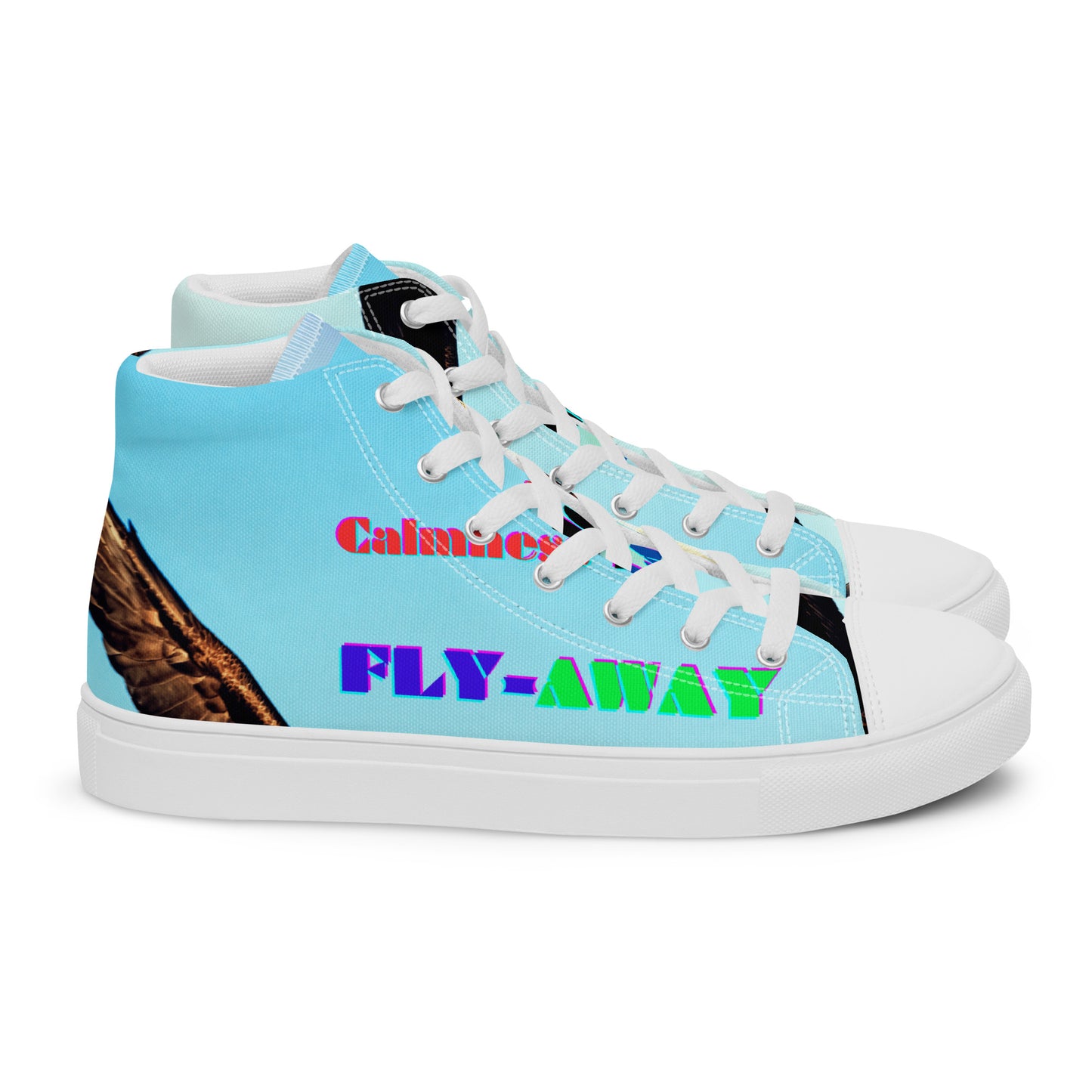 Calmness Designs, Bald Head, FLY-AWAY PLAYER 66 Men’s high top canvas shoes