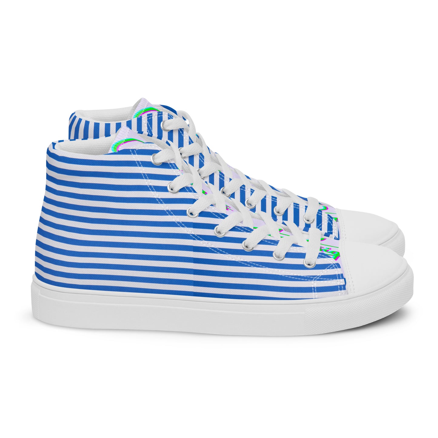 Stripes, Calmness Designs, Men’s high top canvas shoes