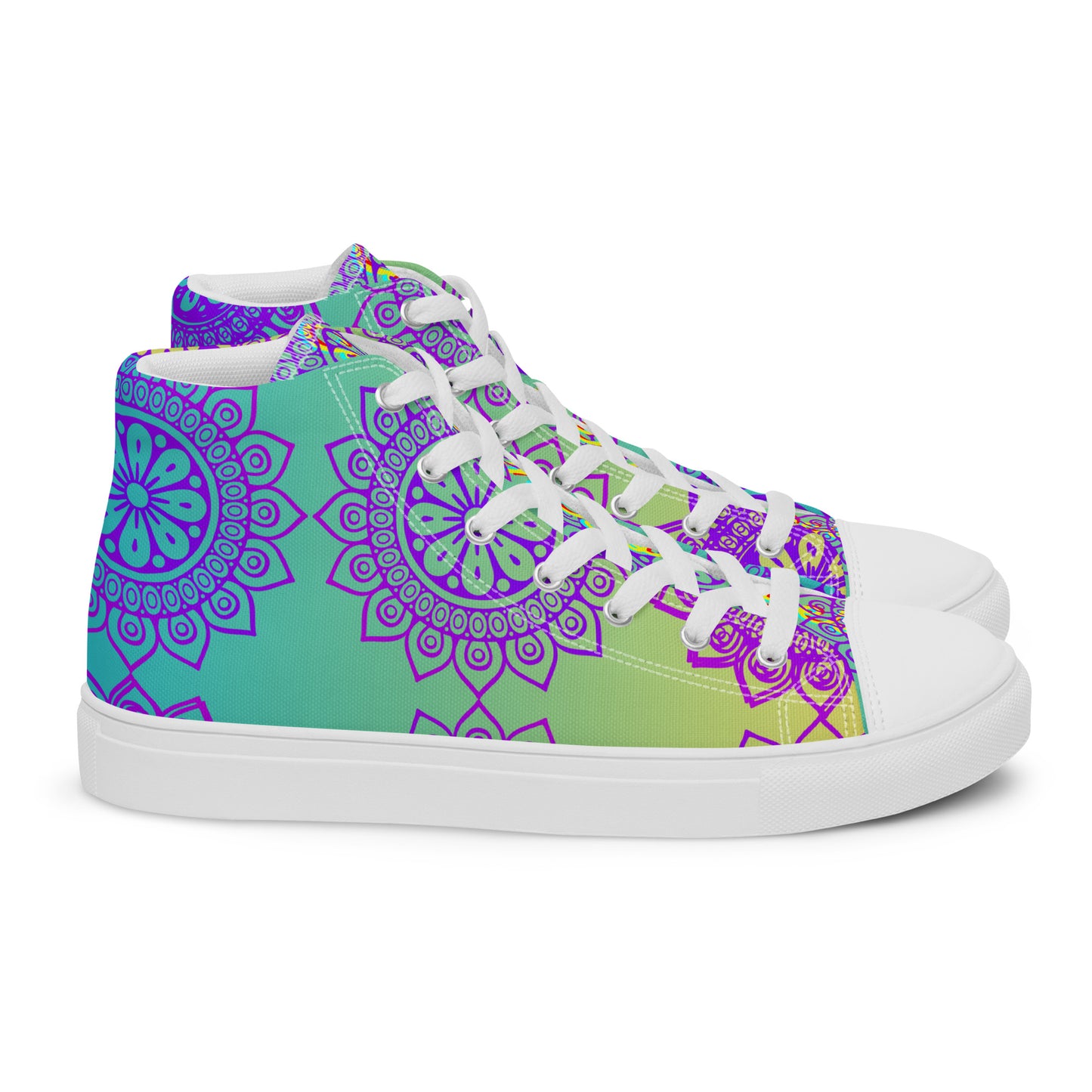 Luxury Mandala Designs, CALMNESS DESIGNS, Creative Designer's, Men’s high top canvas shoes