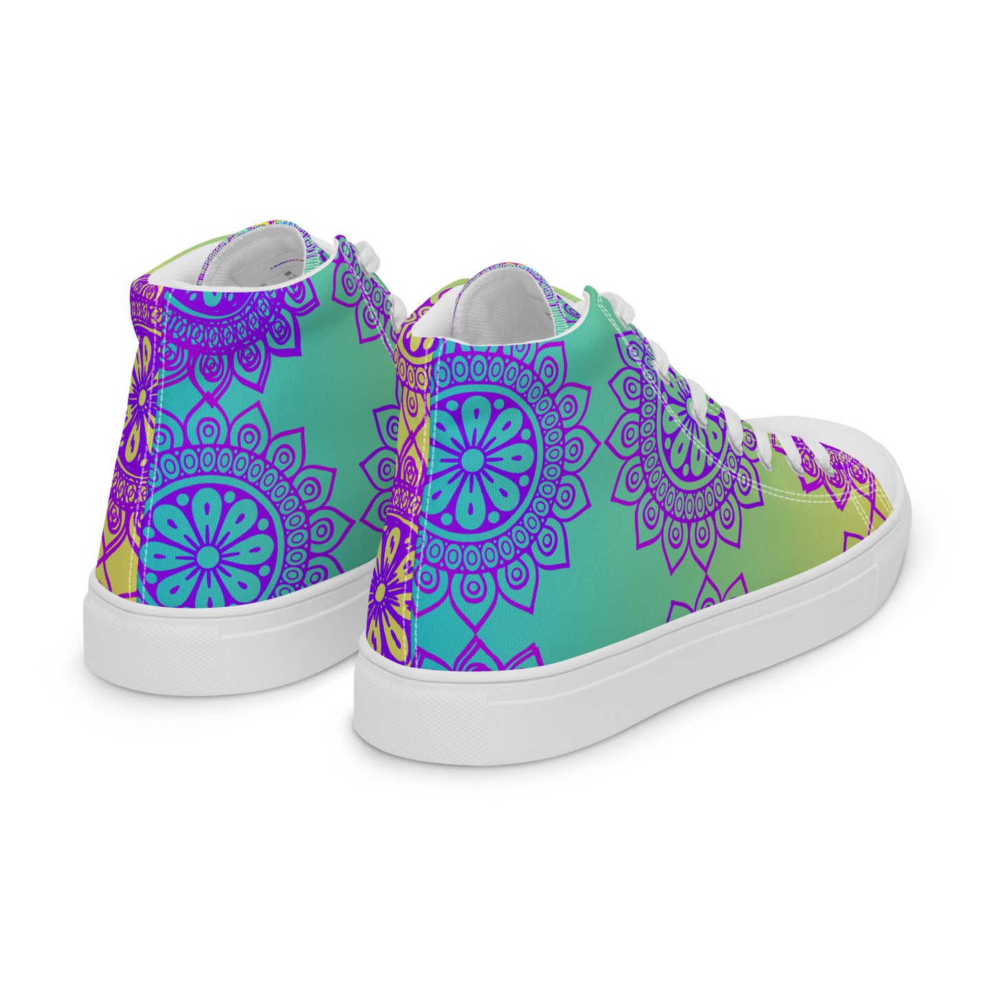 Luxury Mandala Designs, CALMNESS DESIGNS, Creative Designer's, Men’s high top canvas shoes