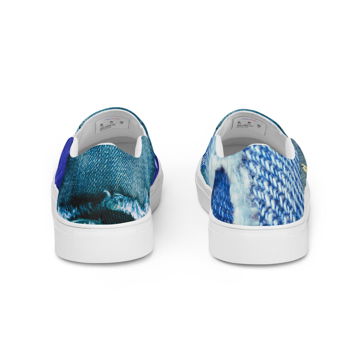 Tear on Denim, Old Jeans, By Calmnessdesign.COM, Men’s slip-on canvas shoes