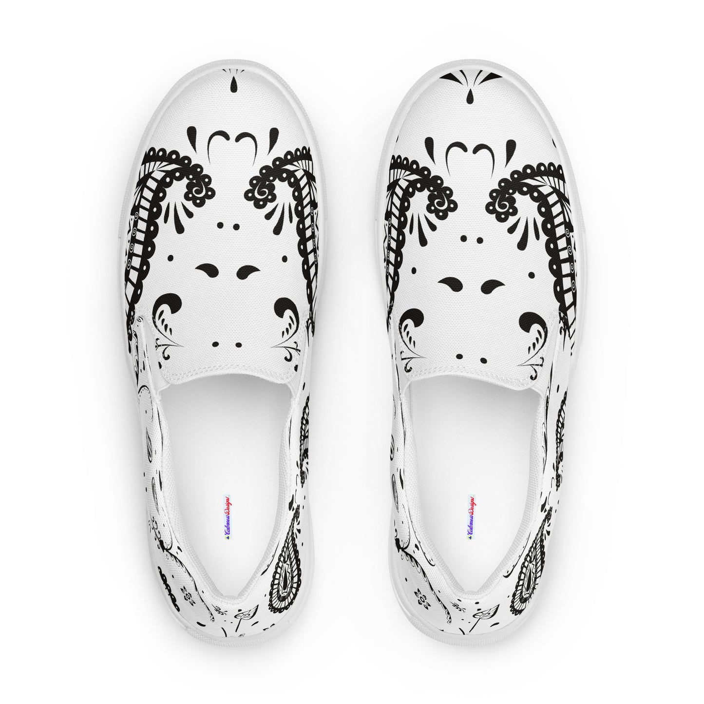 Paisley Pattern, Ornament Line, Men’s slip-on canvas shoes