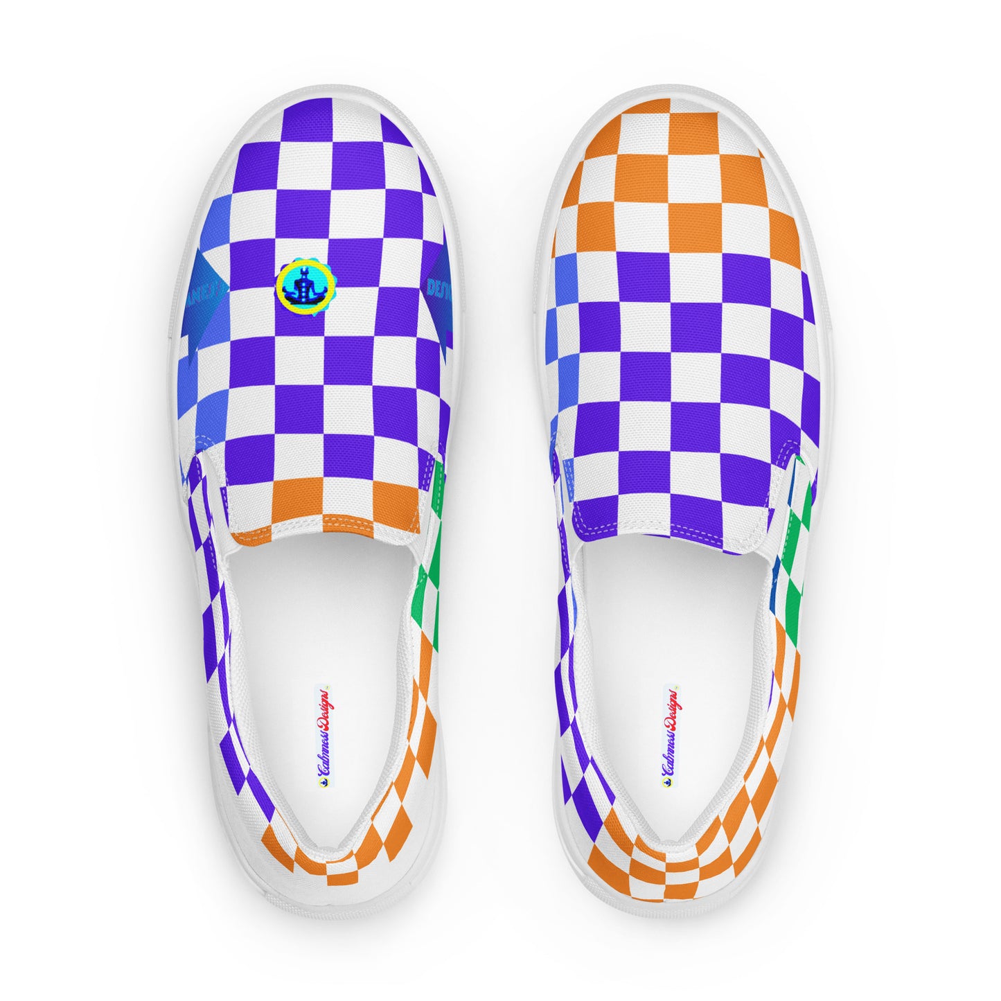 Checkerboard Styled, Calmnessdesign.COM, Men’s slip-on canvas shoes