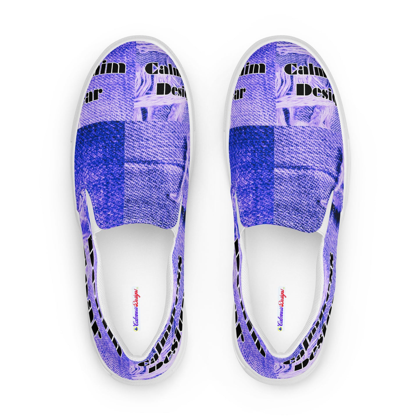 Denim Tear, Calmness Designs, Tear on Denim, Old Jeans, Men’s slip-on canvas shoes