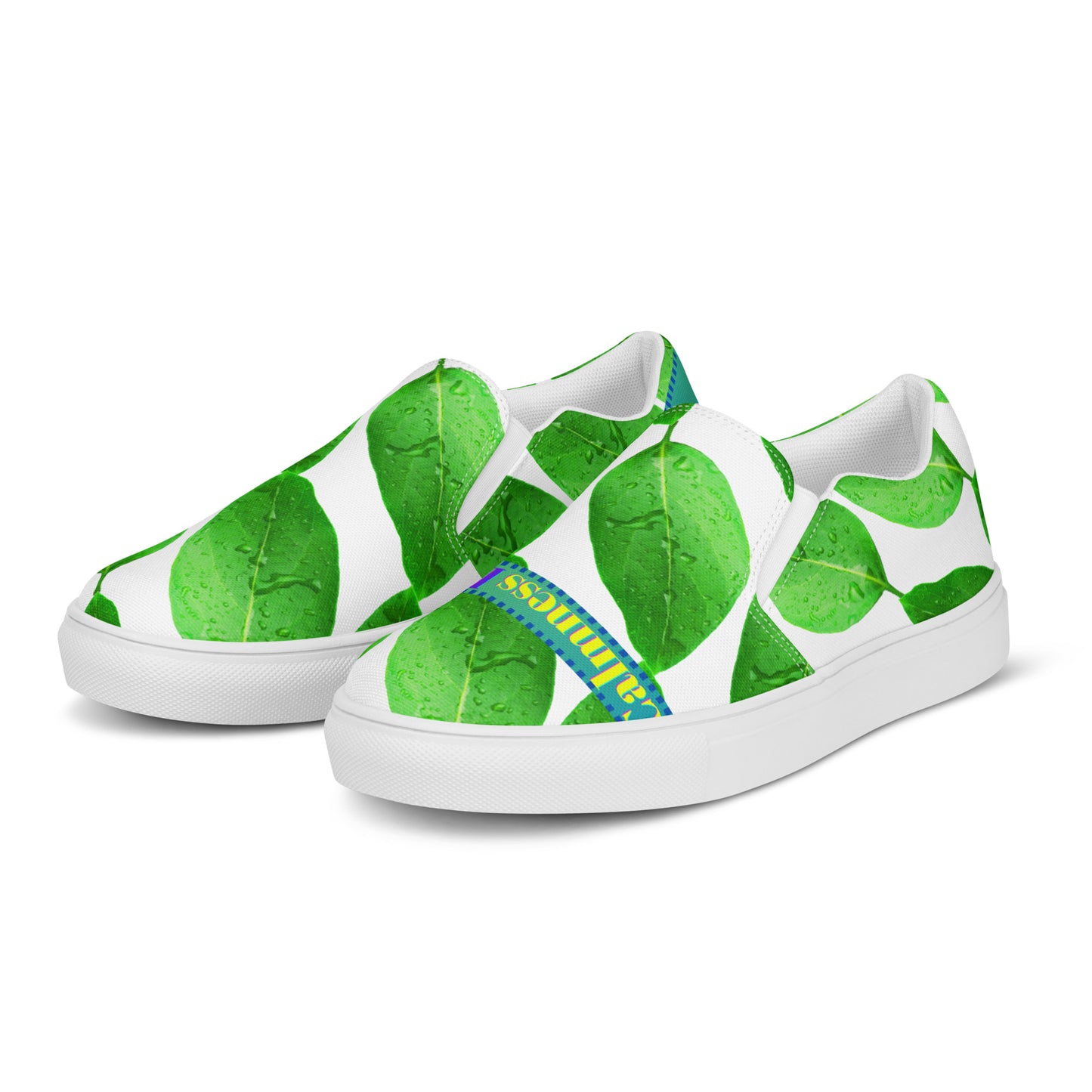 Wet Lemon Leah, Calmness Designs, Men’s slip-on canvas shoes