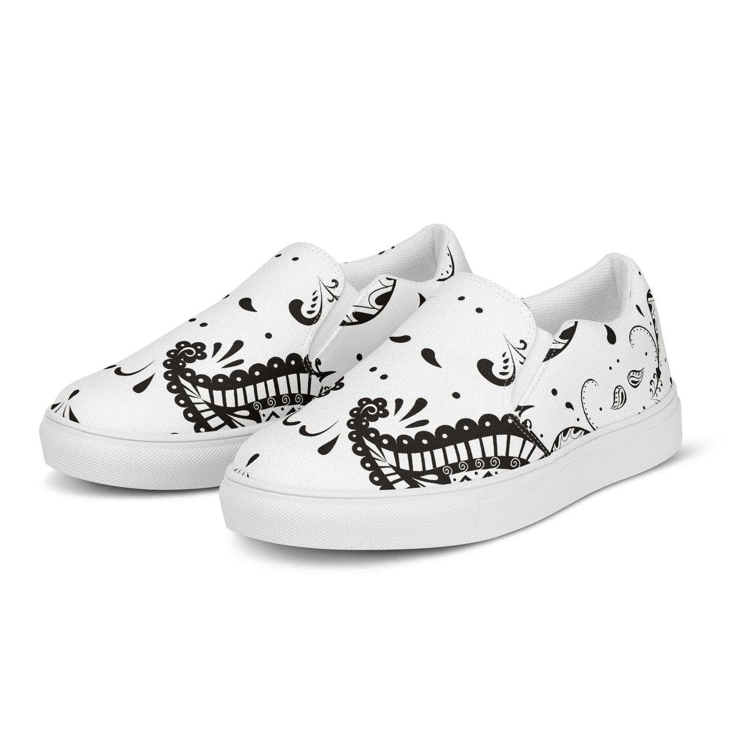 Paisley Pattern, Ornament Line, Men’s slip-on canvas shoes
