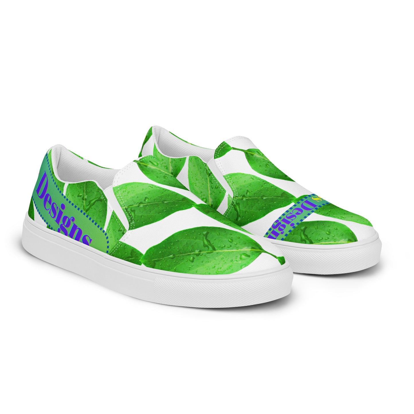 Wet Lemon Leah, Calmness Designs, Men’s slip-on canvas shoes