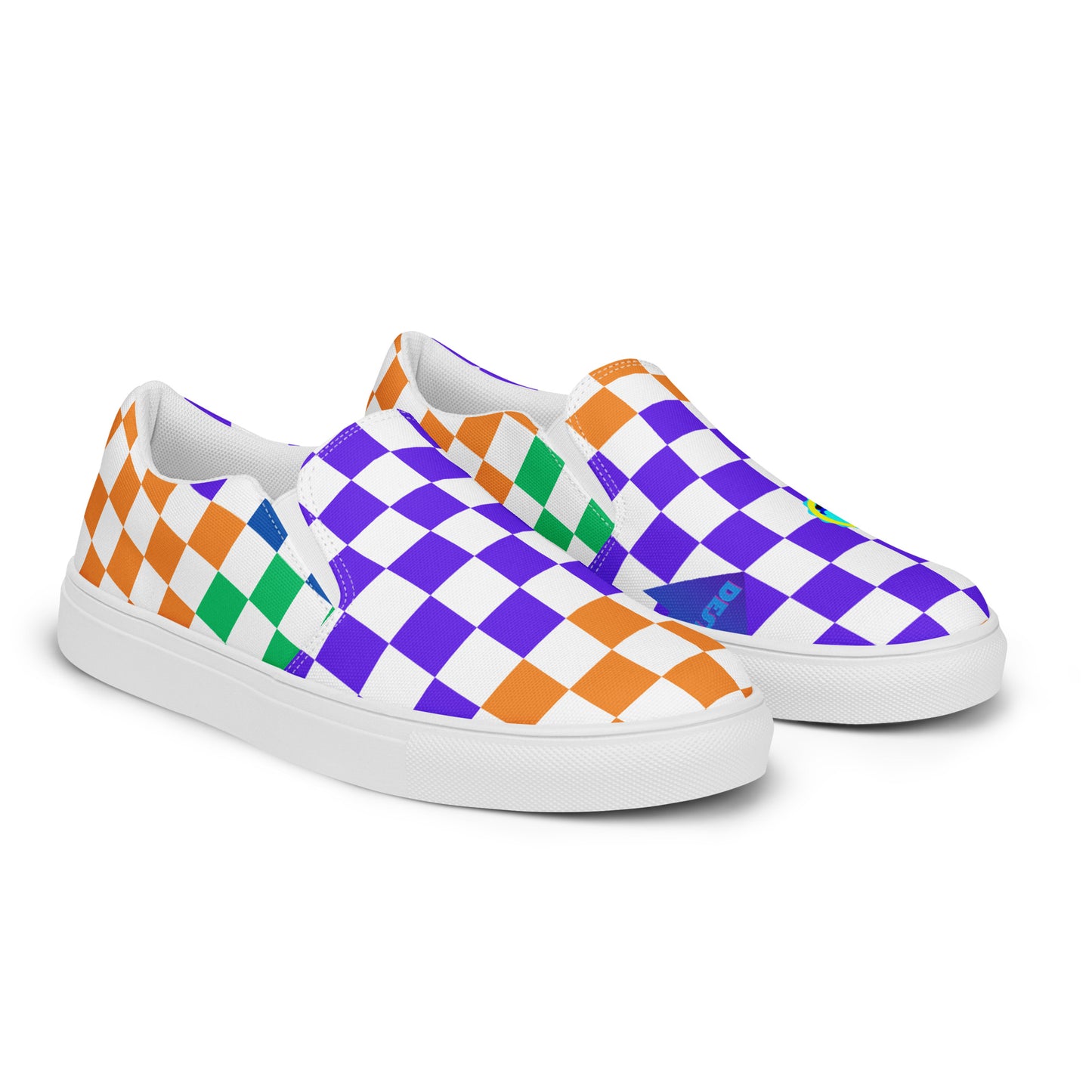 Checkerboard Styled, Calmnessdesign.COM, Men’s slip-on canvas shoes