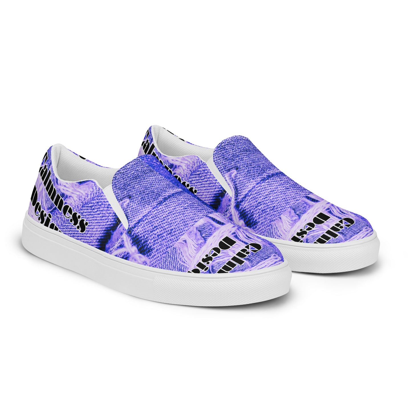Denim Tear, Calmness Designs, Tear on Denim, Old Jeans, Men’s slip-on canvas shoes