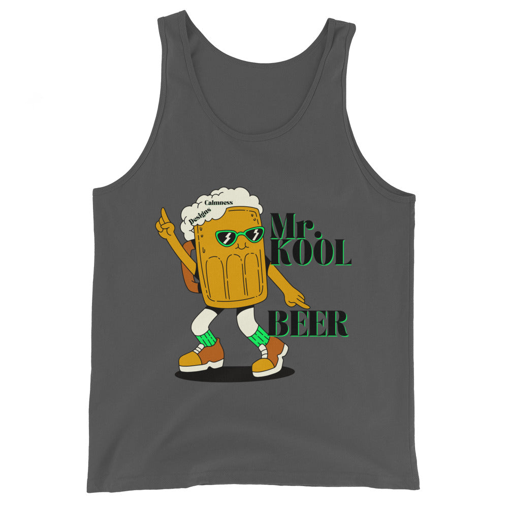 Mr. KOOL BEER, GREEN-GLASSES, CALMNESS DESIGNS, Creative Designer's, Men's Tank Top