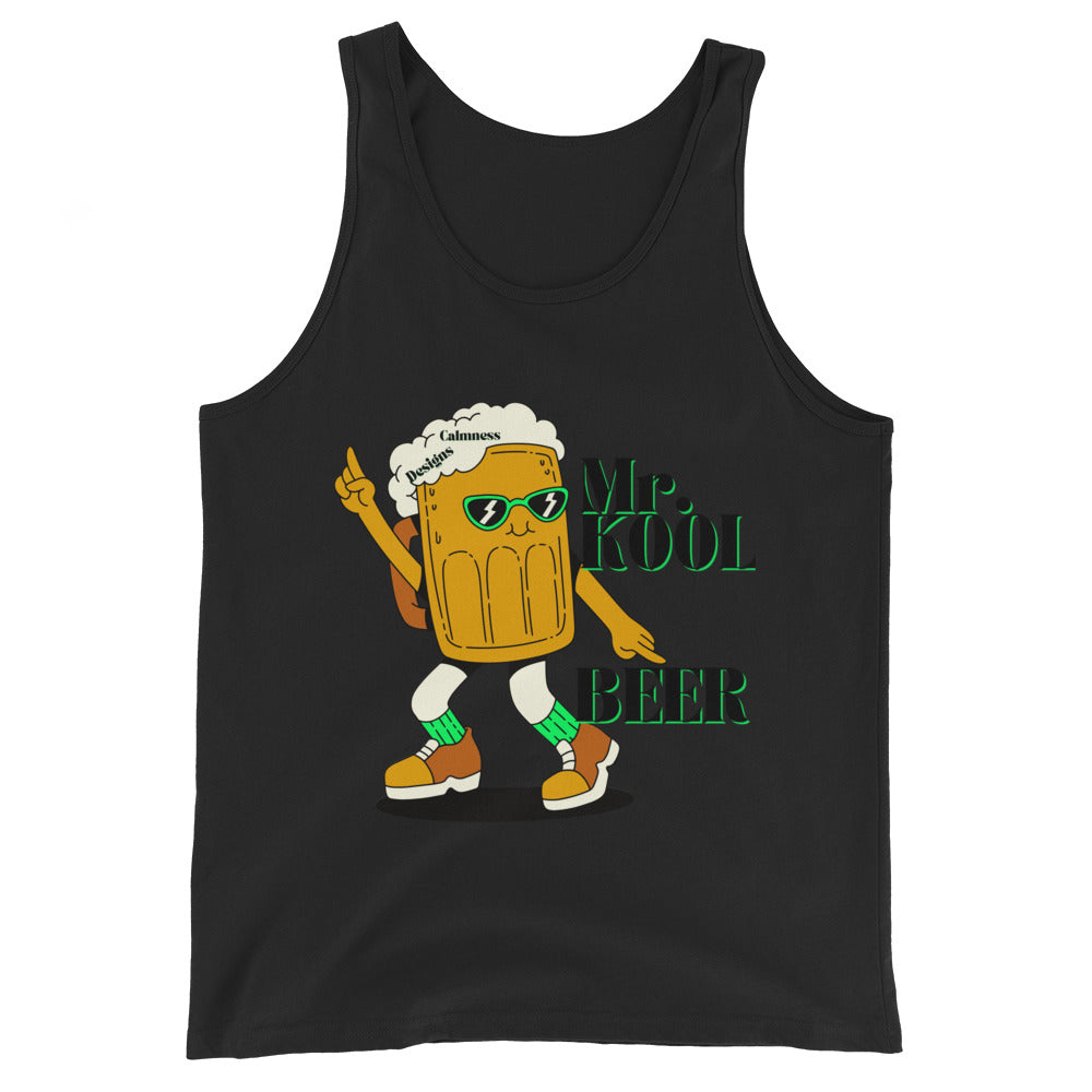 Mr. KOOL BEER, GREEN-GLASSES, CALMNESS DESIGNS, Creative Designer's, Men's Tank Top