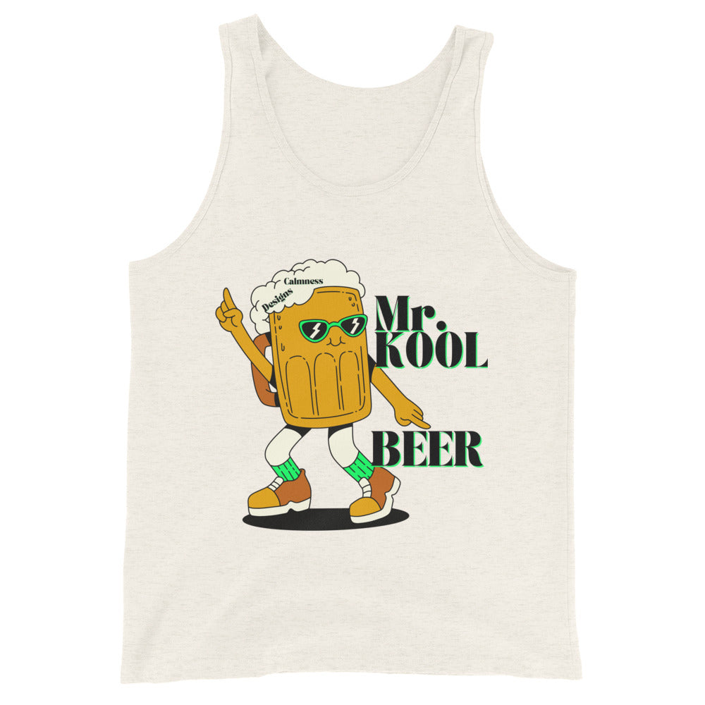 Mr. KOOL BEER, GREEN-GLASSES, CALMNESS DESIGNS, Creative Designer's, Men's Tank Top