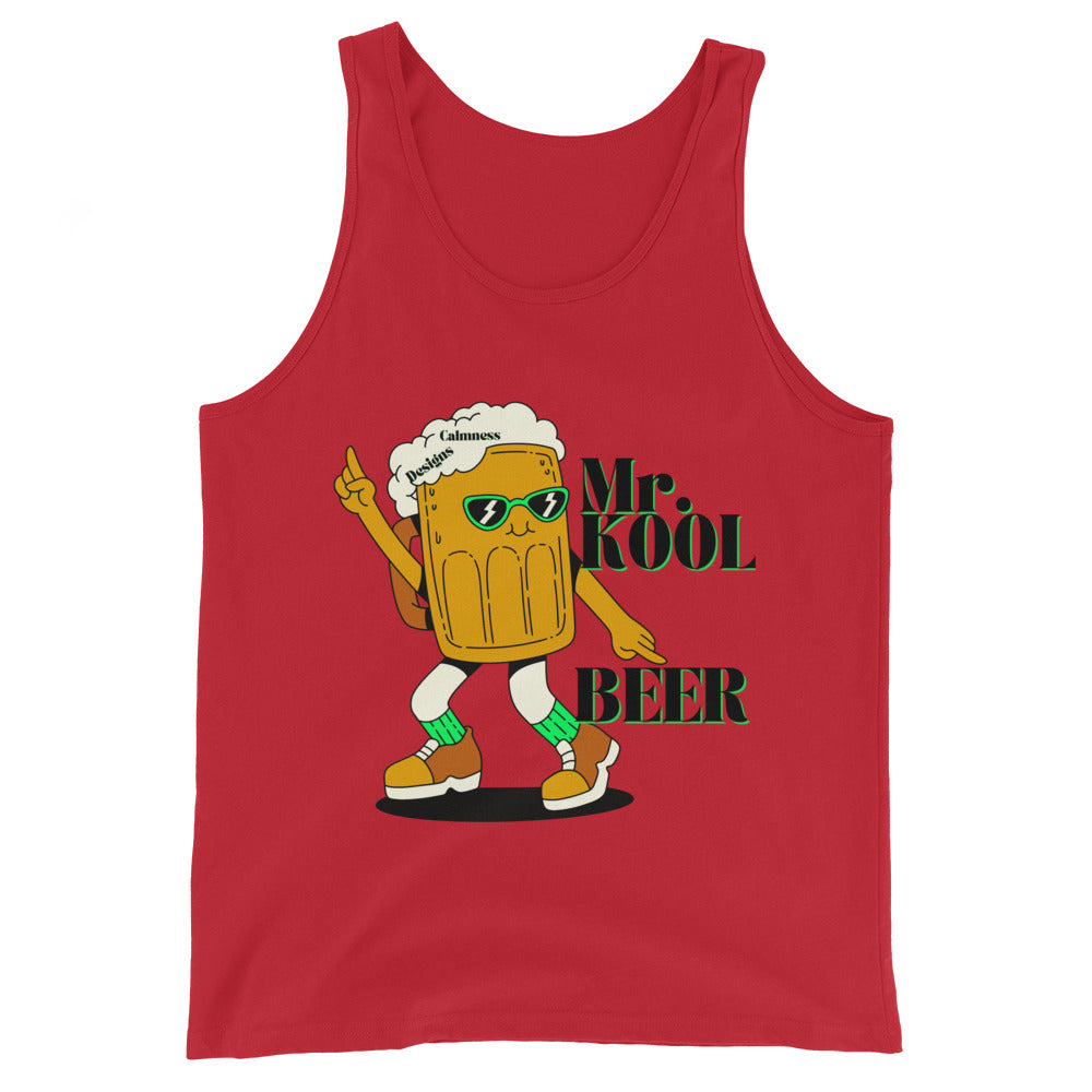 Mr. KOOL BEER, GREEN-GLASSES, CALMNESS DESIGNS, Creative Designer's, Men's Tank Top