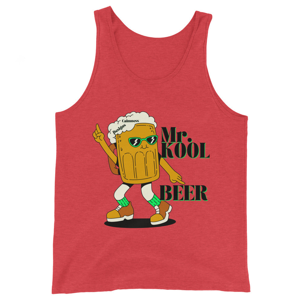 Mr. KOOL BEER, GREEN-GLASSES, CALMNESS DESIGNS, Creative Designer's, Men's Tank Top