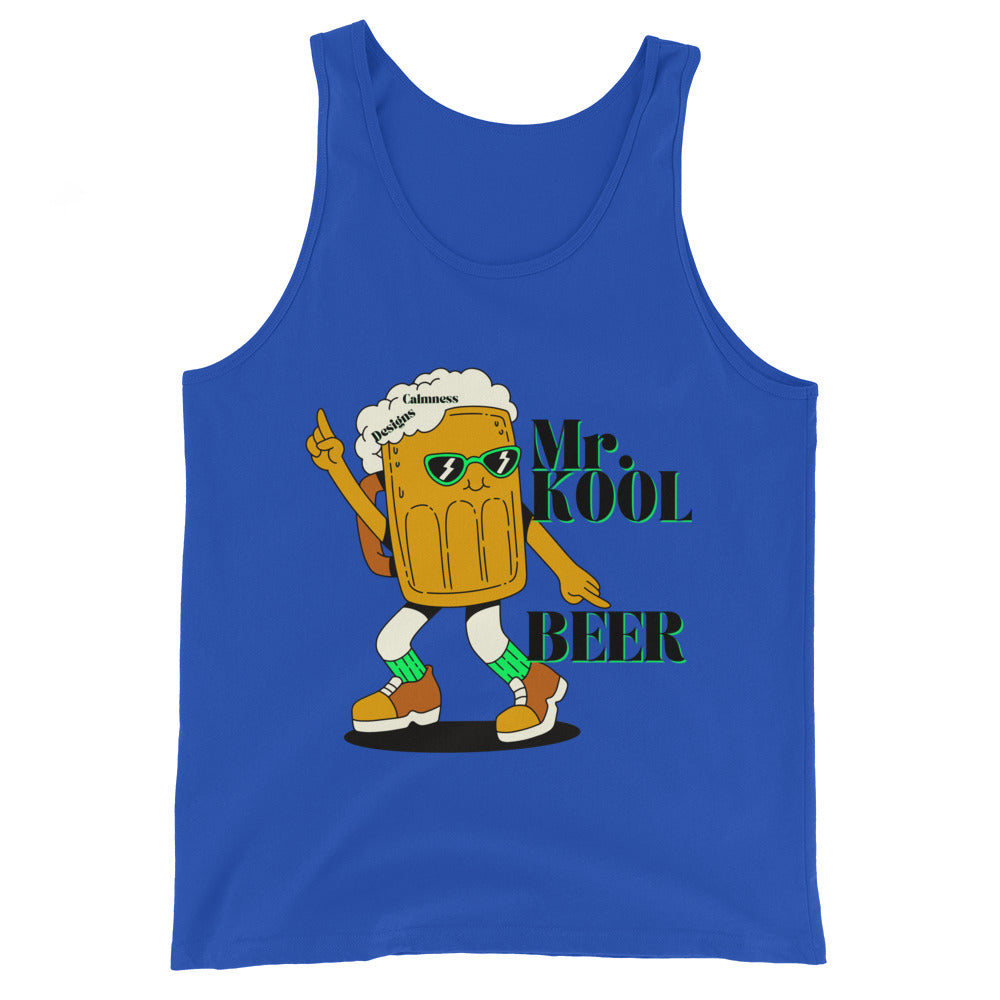 Mr. KOOL BEER, GREEN-GLASSES, CALMNESS DESIGNS, Creative Designer's, Men's Tank Top