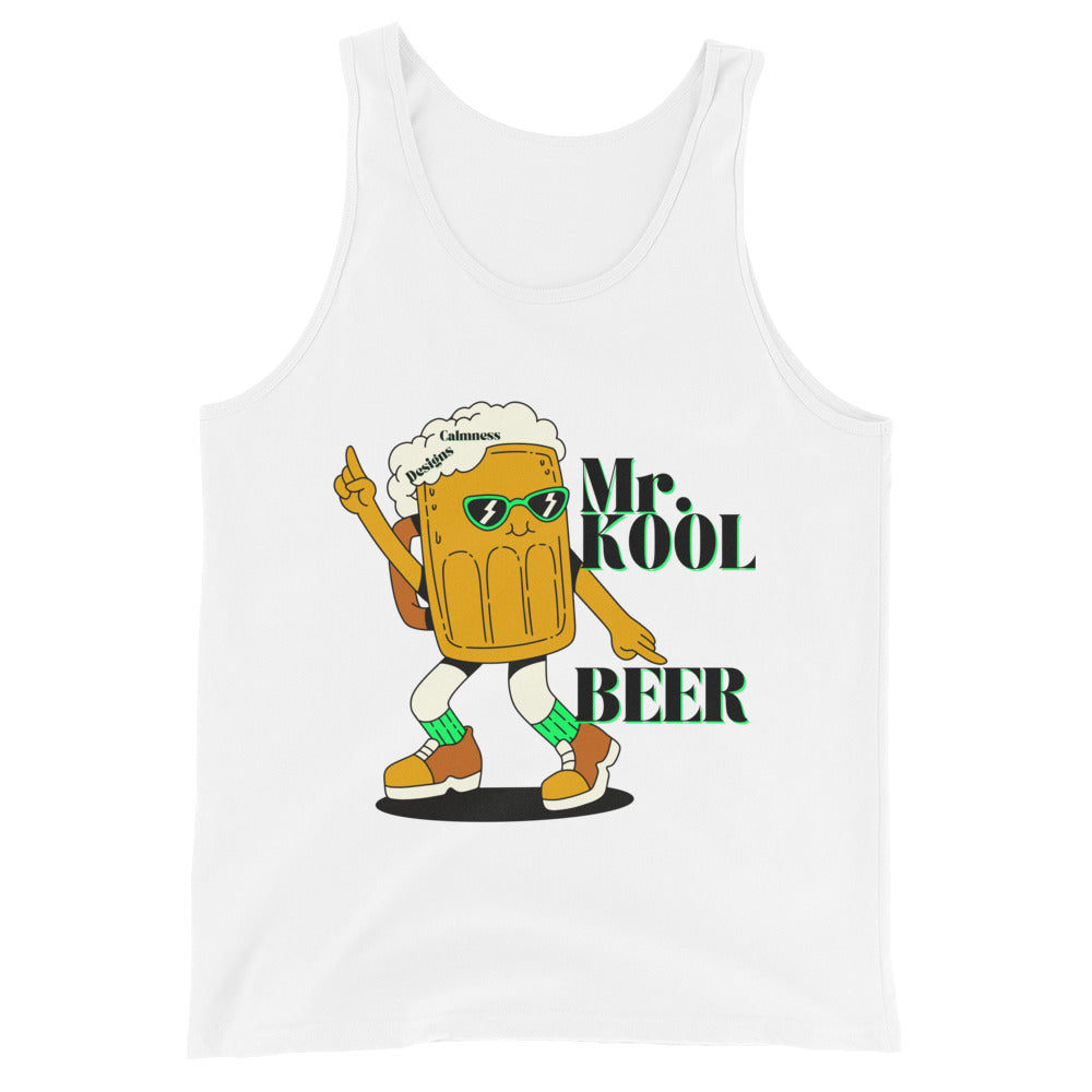 Mr. KOOL BEER, GREEN-GLASSES, CALMNESS DESIGNS, Creative Designer's, Men's Tank Top