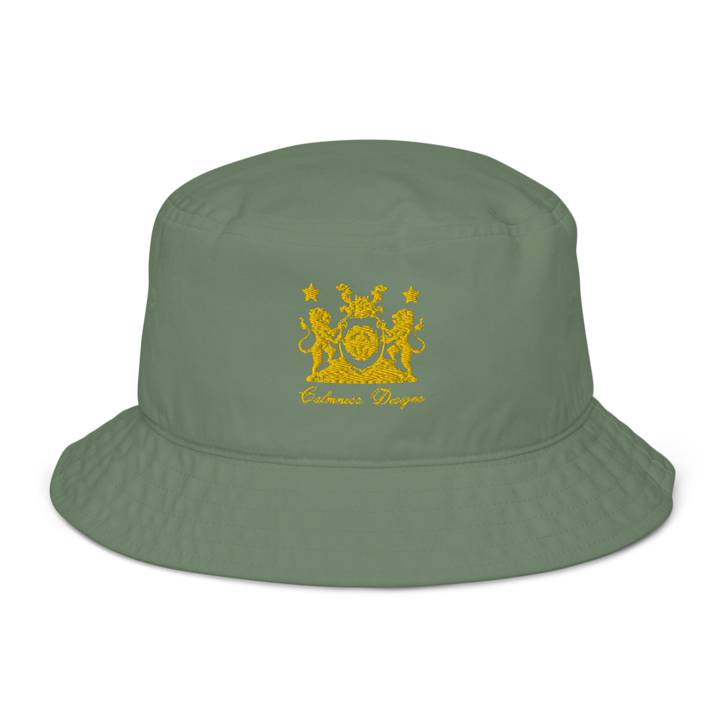 Coats of Arms, Lions Crest Shield, Stars, Calmness Designs, Organic bucket hat