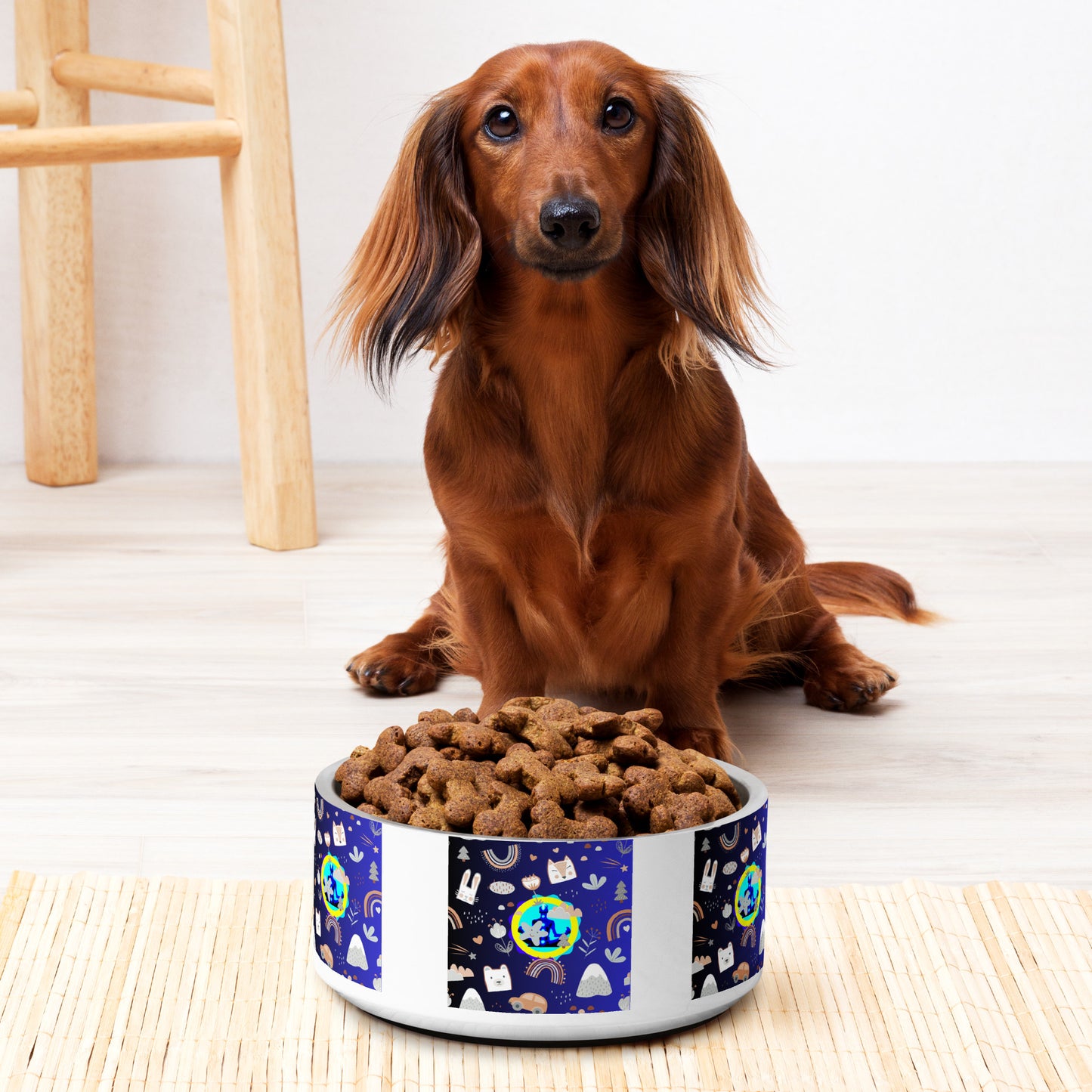Seamless Pattern with Cute Animals Face, LOGO, CALMNESS DESIGNS, Creative Designer's, Pet bowl
