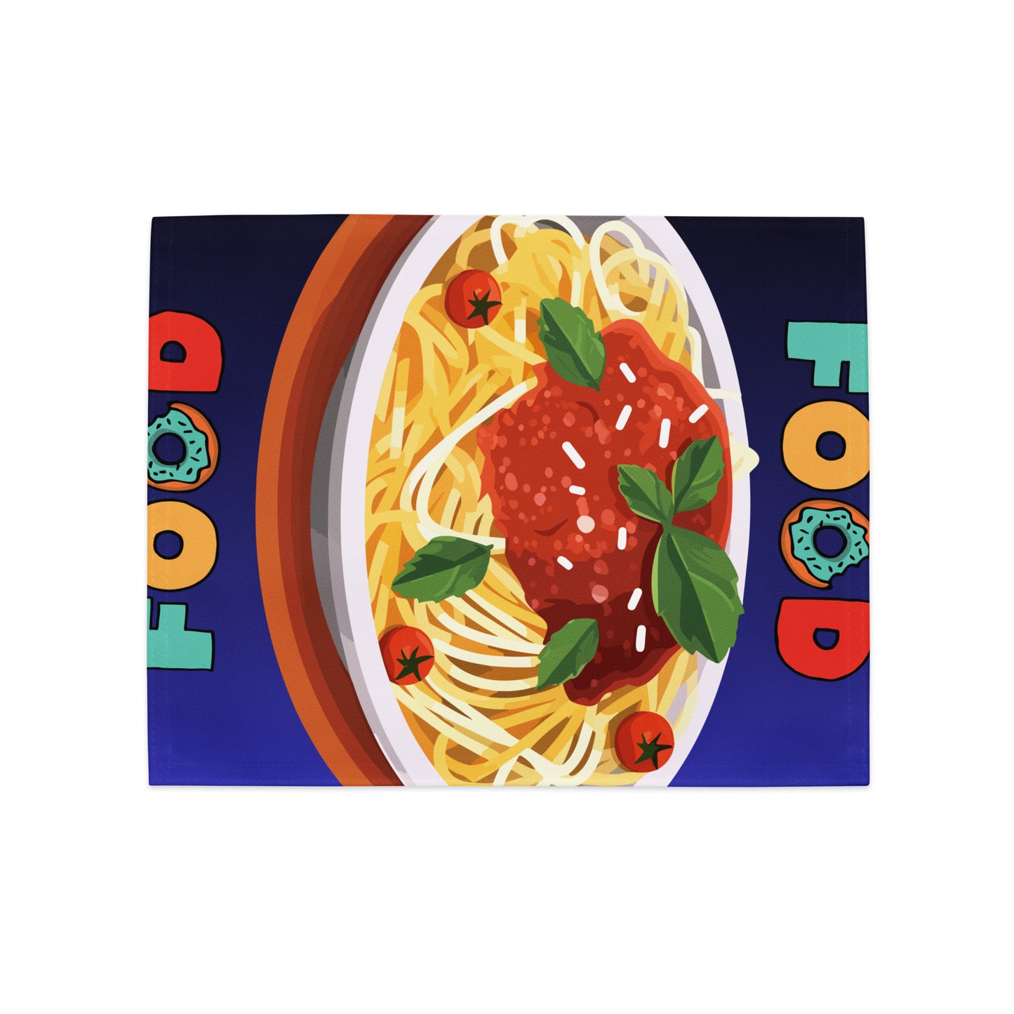 Colorful Donut in Food, Vector Spaghetti Comfort Food, Tomato-Sauce, CALMNESS DESIGNS, Creative Designer's, Placemat Set