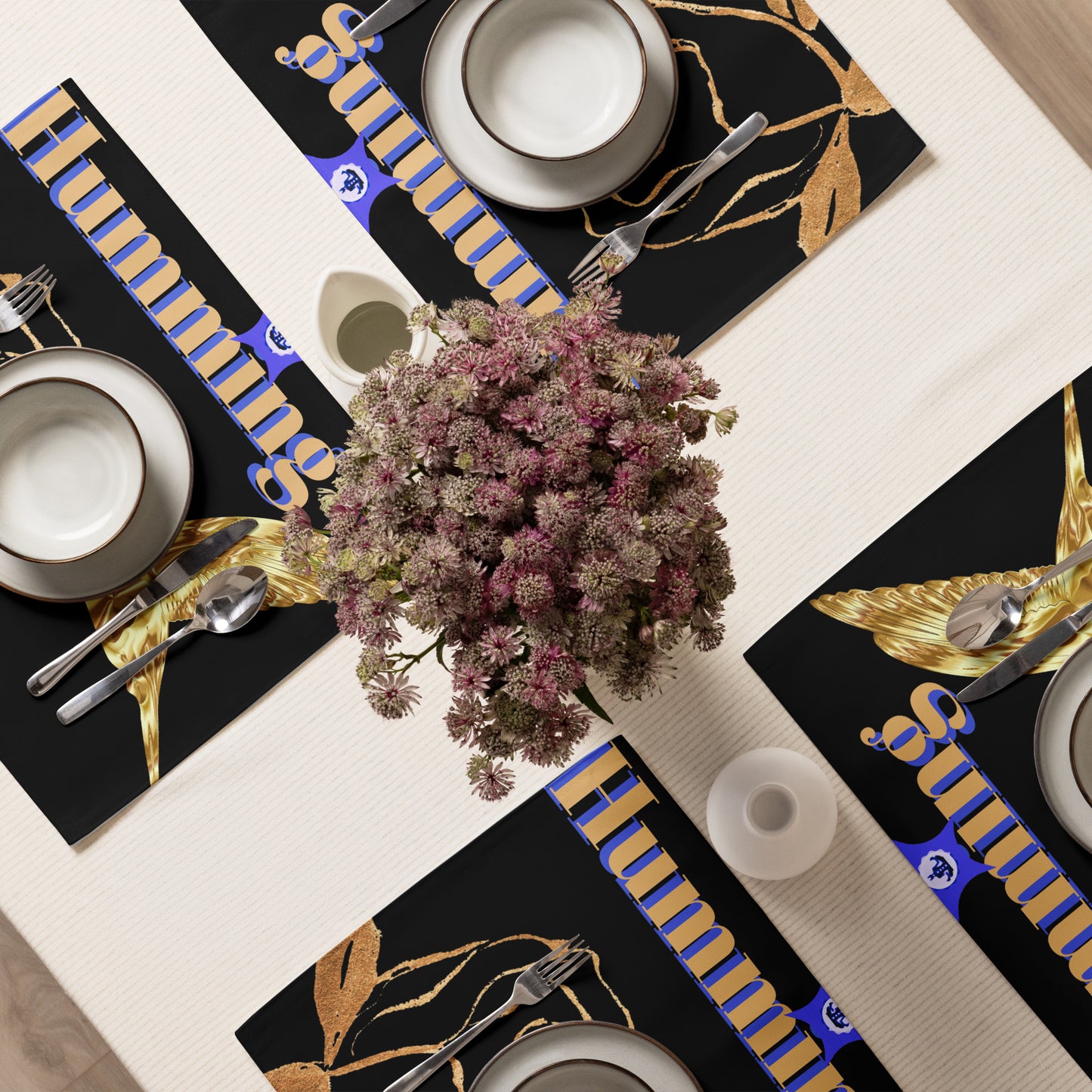 Golden-Hummingbird, Golden-Rose, CALMNESS DESIGNS, Creative Designer's, Placemat Set