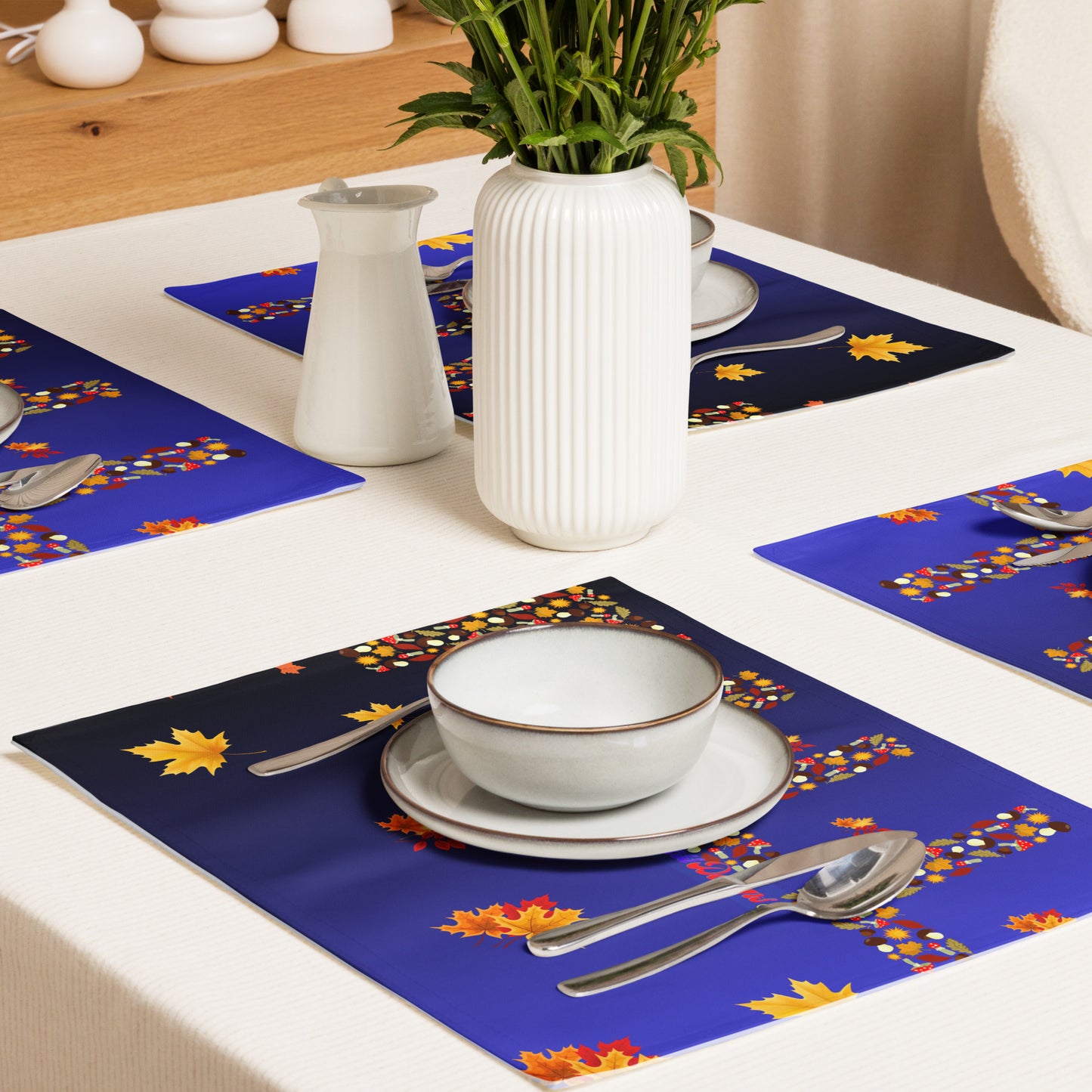 FALL Word Made Form Fall Elements, Fall Leaves, CALMNESS DESIGNS, Creative Designer's, Placemat Set