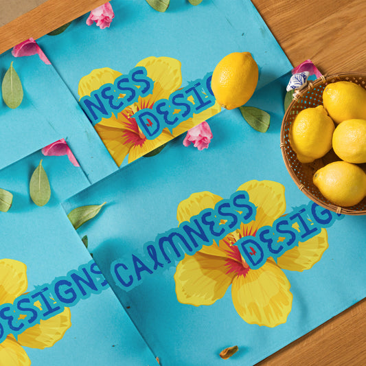 Floral Pattern with Pink Spring Flowers,  CALMNESS DESIGNS,  Creative Designer's,  Placemat Set