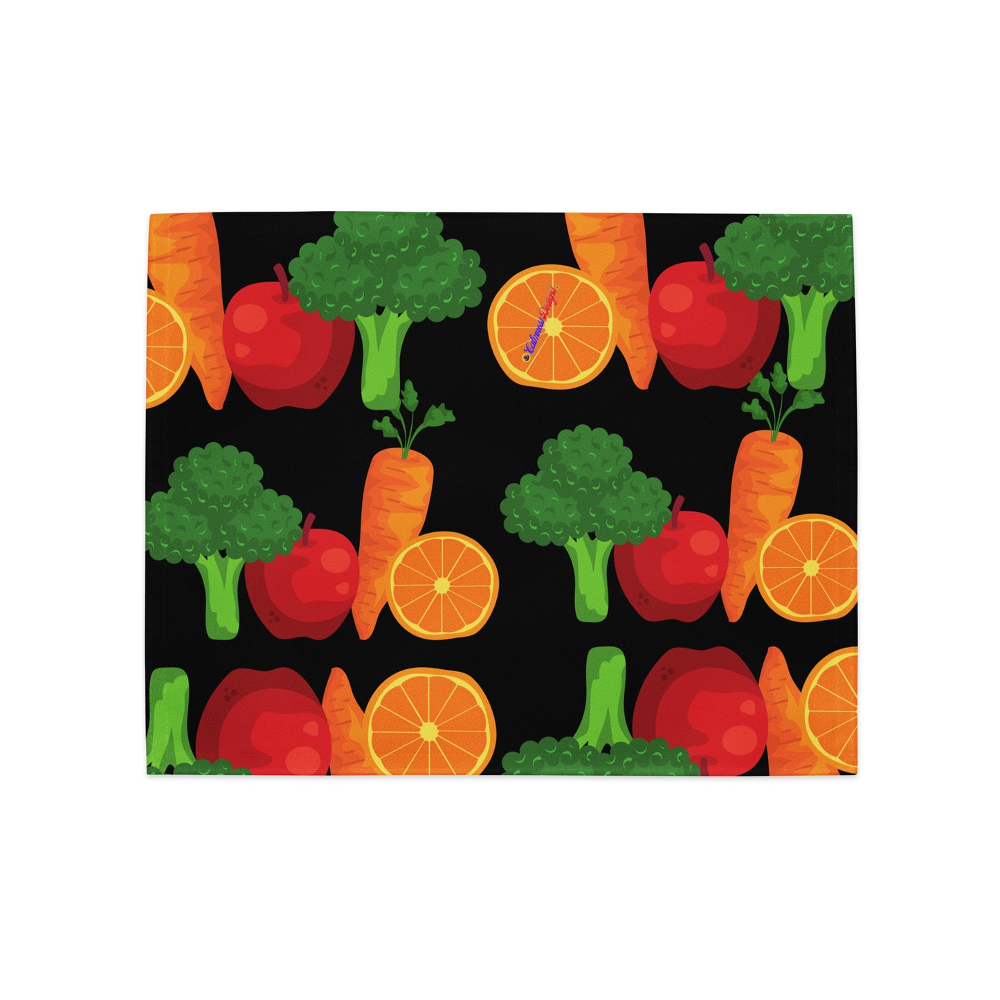 Fresh Vegetables and Fruits Healthy Food, Carrot, Apple, Broccoli, Orange, CALMNESS DESIGNS, Creative Designer's, Placemat Set