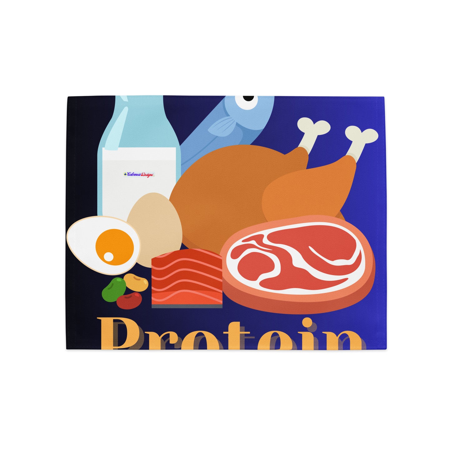 Protein FOOD Group, MILK, CHICKEN, FISH, EGG, MEAT, BACON, CALMNESS DESIGNS, Creative Designer's, Placemat Set