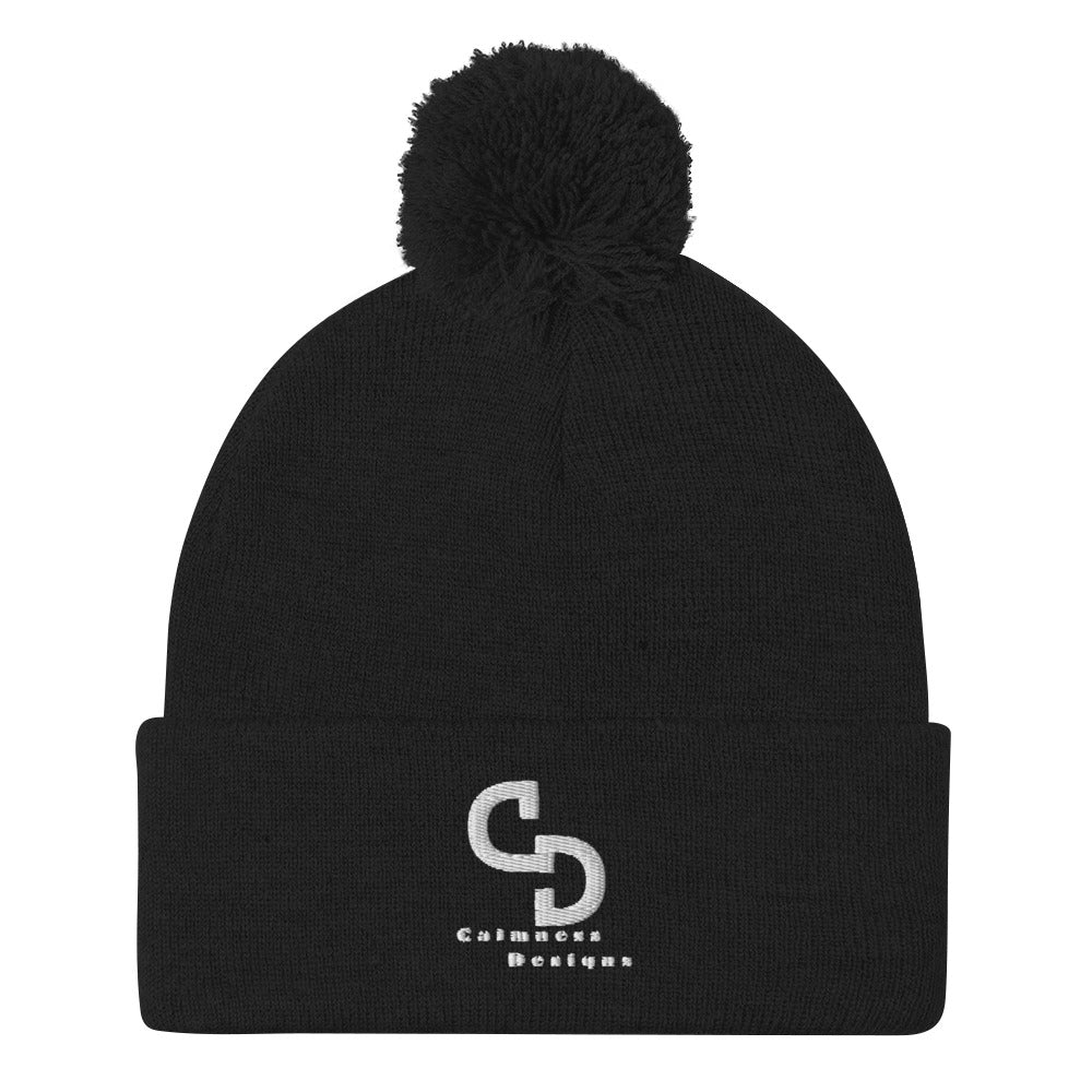Calmness Designs, (C D) Logo, Creative Designs, Pom-Pom Beanie