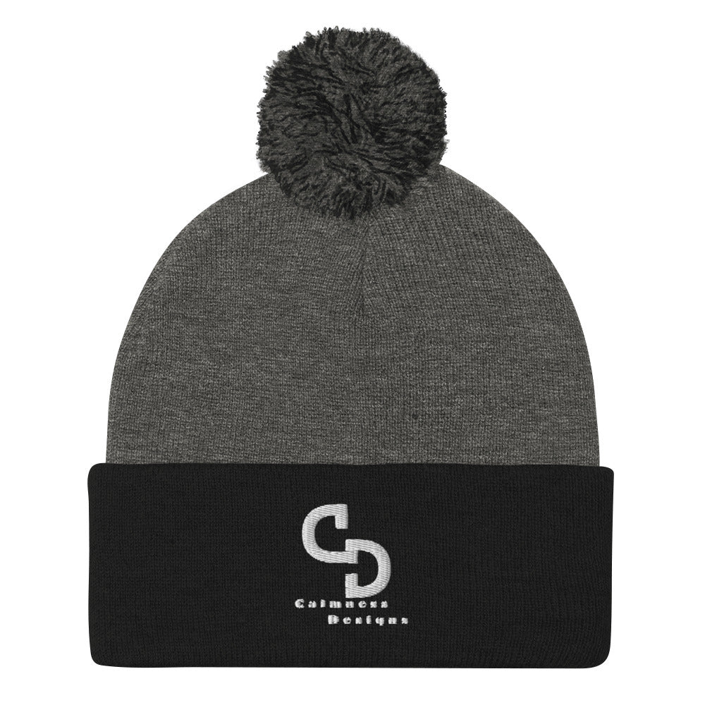 Calmness Designs, (C D) Logo, Creative Designs, Pom-Pom Beanie