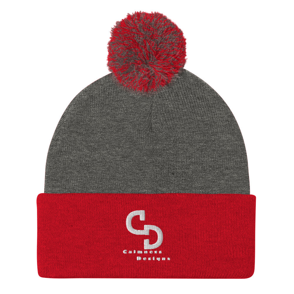 Calmness Designs, (C D) Logo, Creative Designs, Pom-Pom Beanie