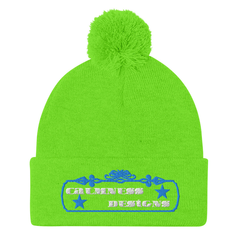 Vintage Rectangular Frame, CALMNESS DESIGNS, Creative Designer's, Pom-Pom Beanie