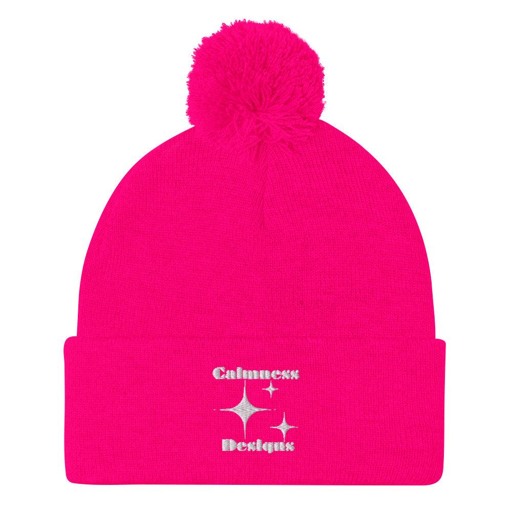 Stars Glyph Icon, Calmness Designs, Creative Calmness Designs, Pom-Pom Beanie