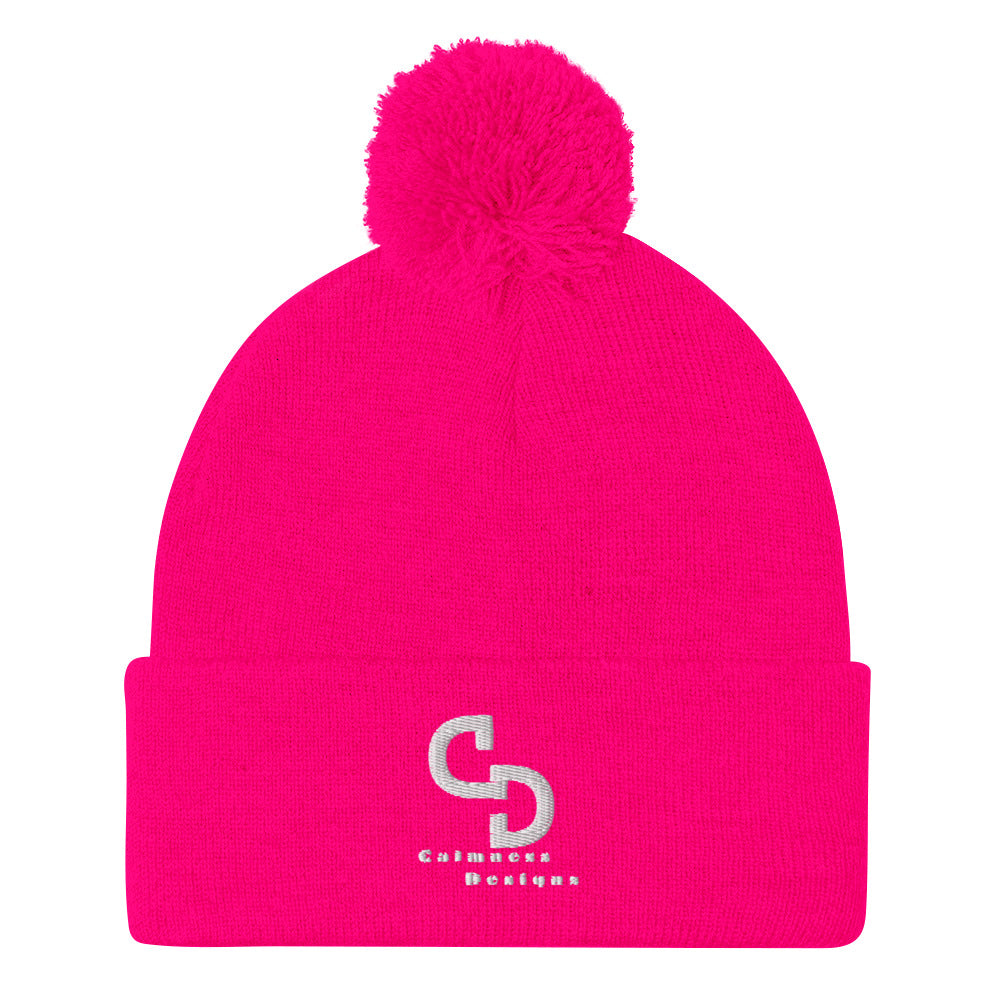 Calmness Designs, (C D) Logo, Creative Designs, Pom-Pom Beanie
