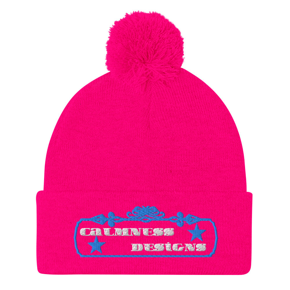Vintage Rectangular Frame, CALMNESS DESIGNS, Creative Designer's, Pom-Pom Beanie