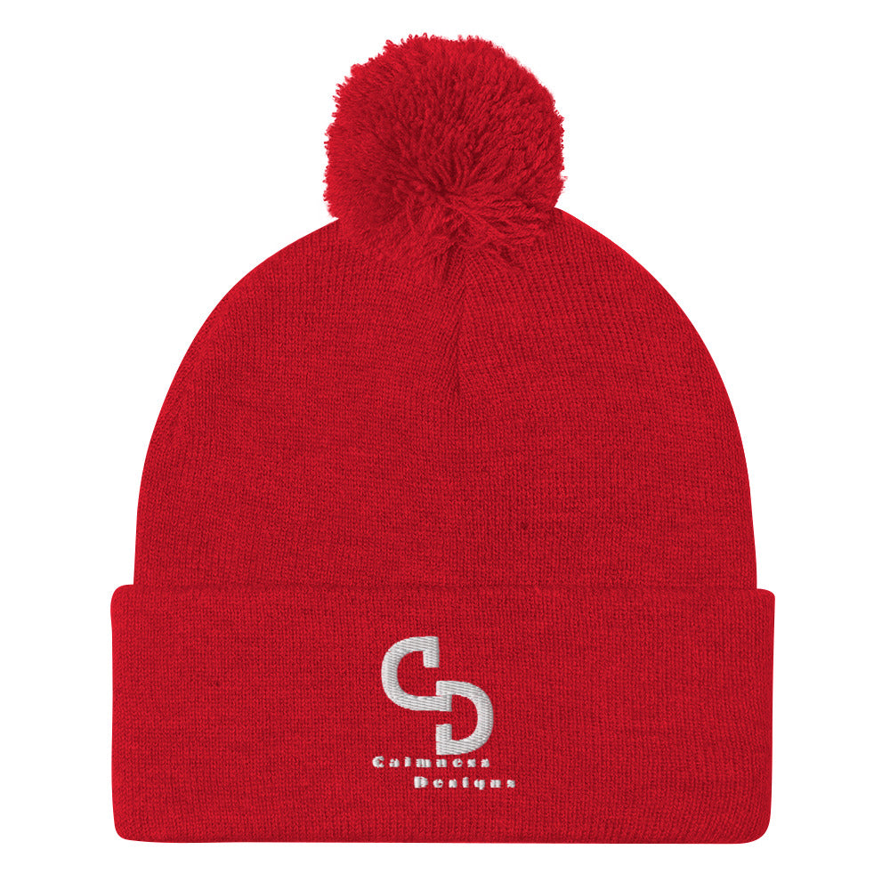 Calmness Designs, (C D) Logo, Creative Designs, Pom-Pom Beanie