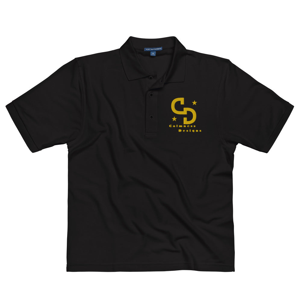 LOGO-Calmness Designs, Stars (C D) Creative Designs, Men's Premium Polo