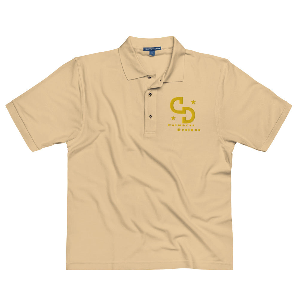 LOGO-Calmness Designs, Stars (C D) Creative Designs, Men's Premium Polo