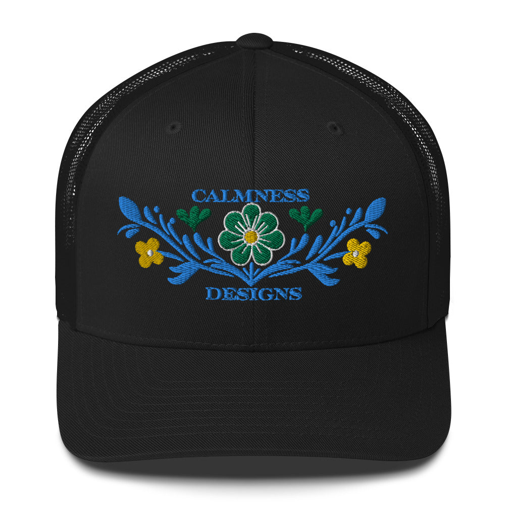 Flower Decoration Mexican Style, CALMNESS DESIGNS, Creative Designer's, Trucker Cap