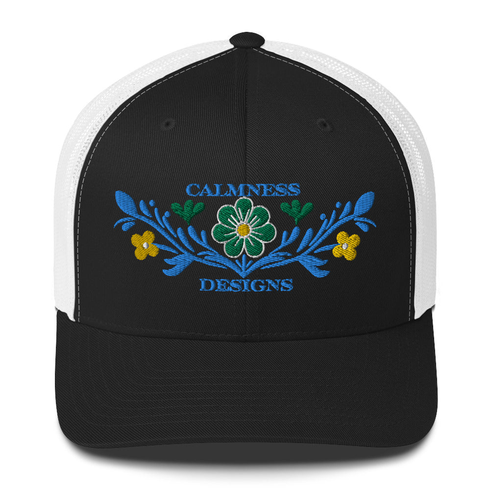 Flower Decoration Mexican Style, CALMNESS DESIGNS, Creative Designer's, Trucker Cap
