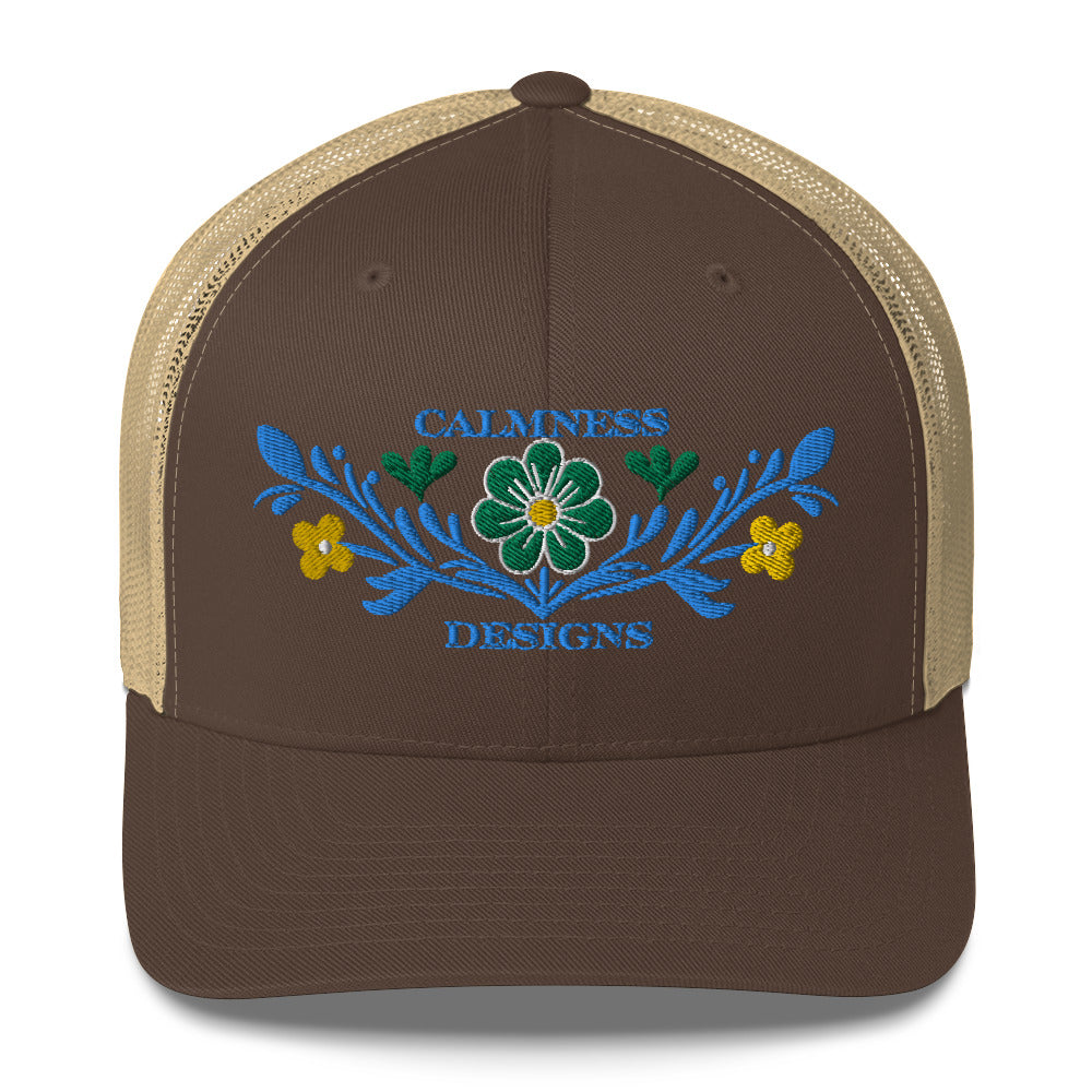 Flower Decoration Mexican Style, CALMNESS DESIGNS, Creative Designer's, Trucker Cap