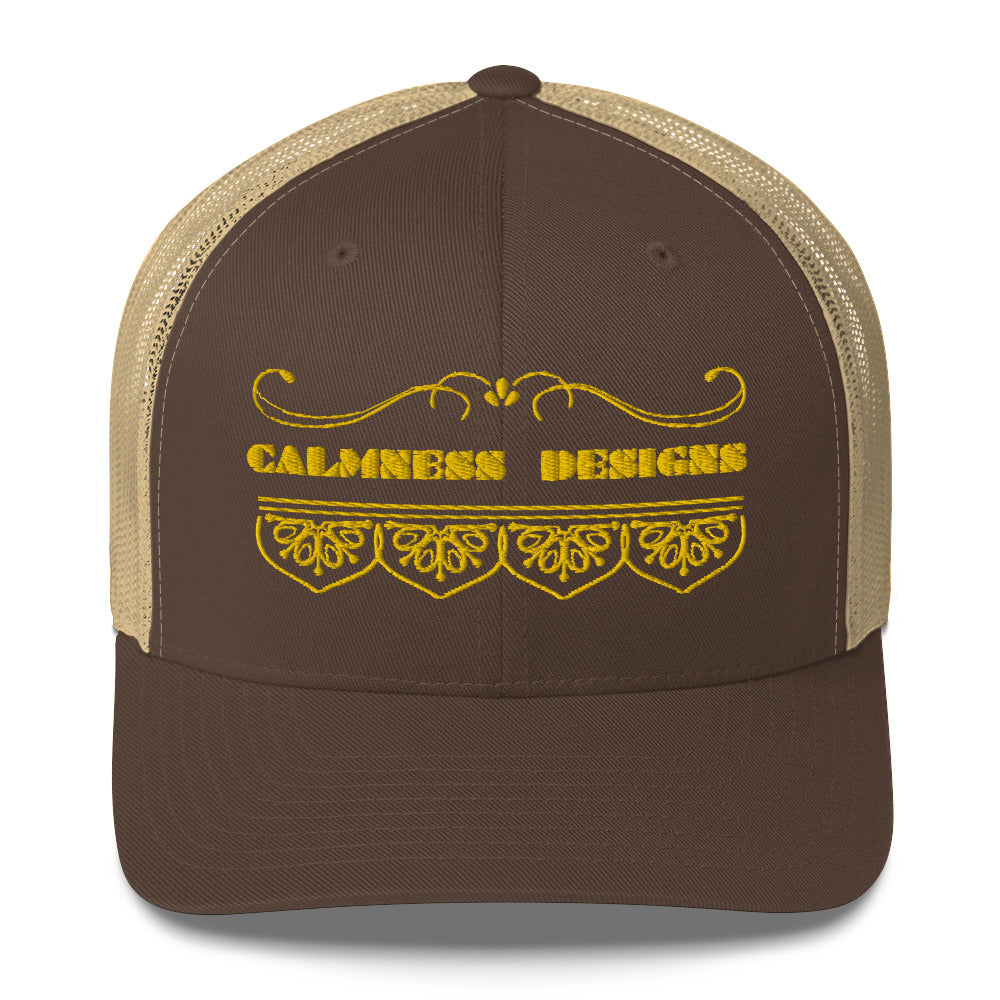 Bidri Decorative Elements Border GOLD, CALMNESS DESIGNS, Creative Designer's, Trucker Cap