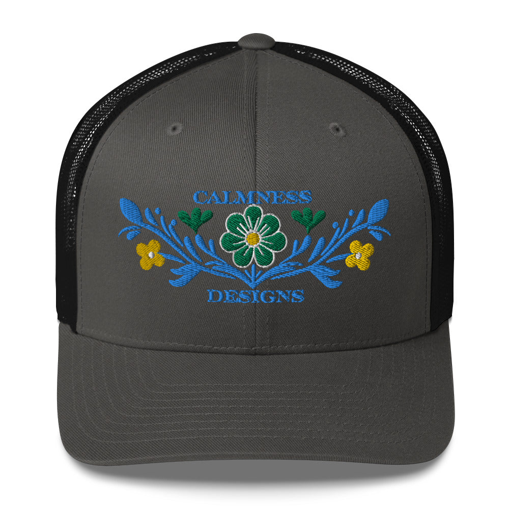 Flower Decoration Mexican Style, CALMNESS DESIGNS, Creative Designer's, Trucker Cap