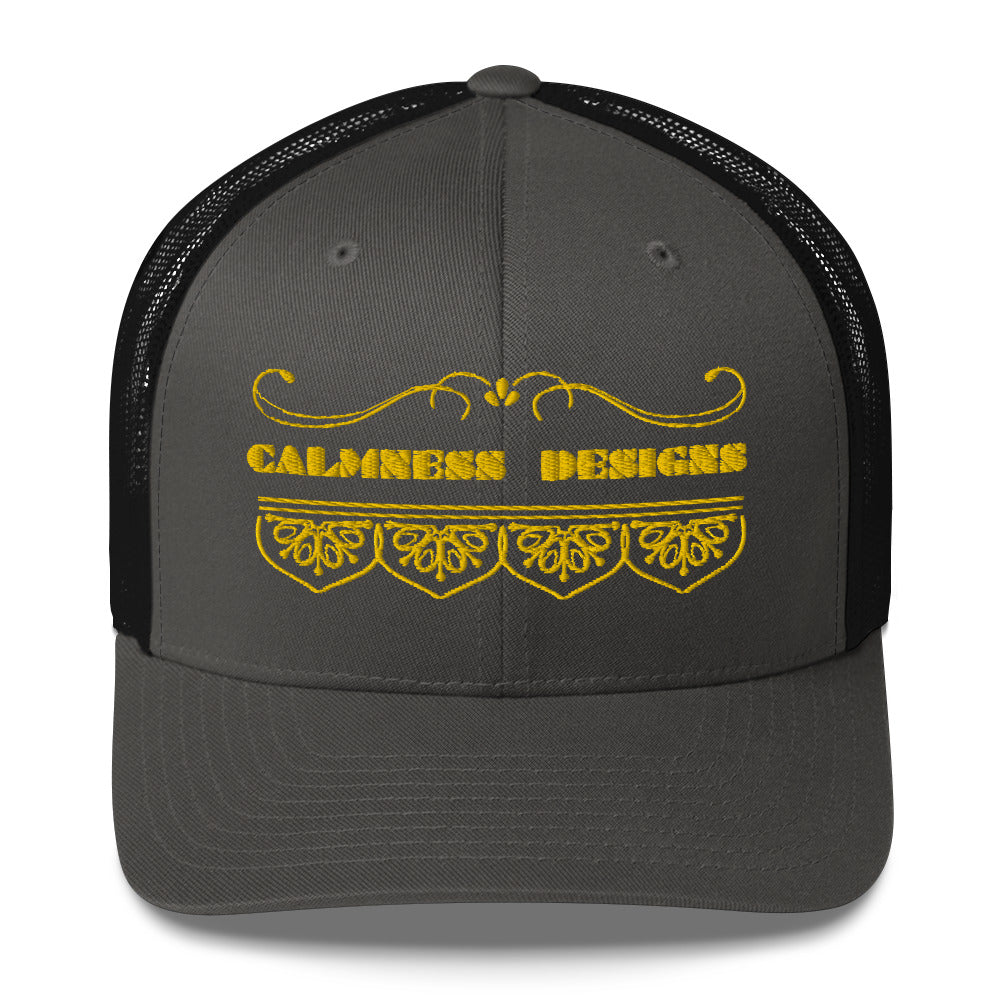 Bidri Decorative Elements Border GOLD, CALMNESS DESIGNS, Creative Designer's, Trucker Cap