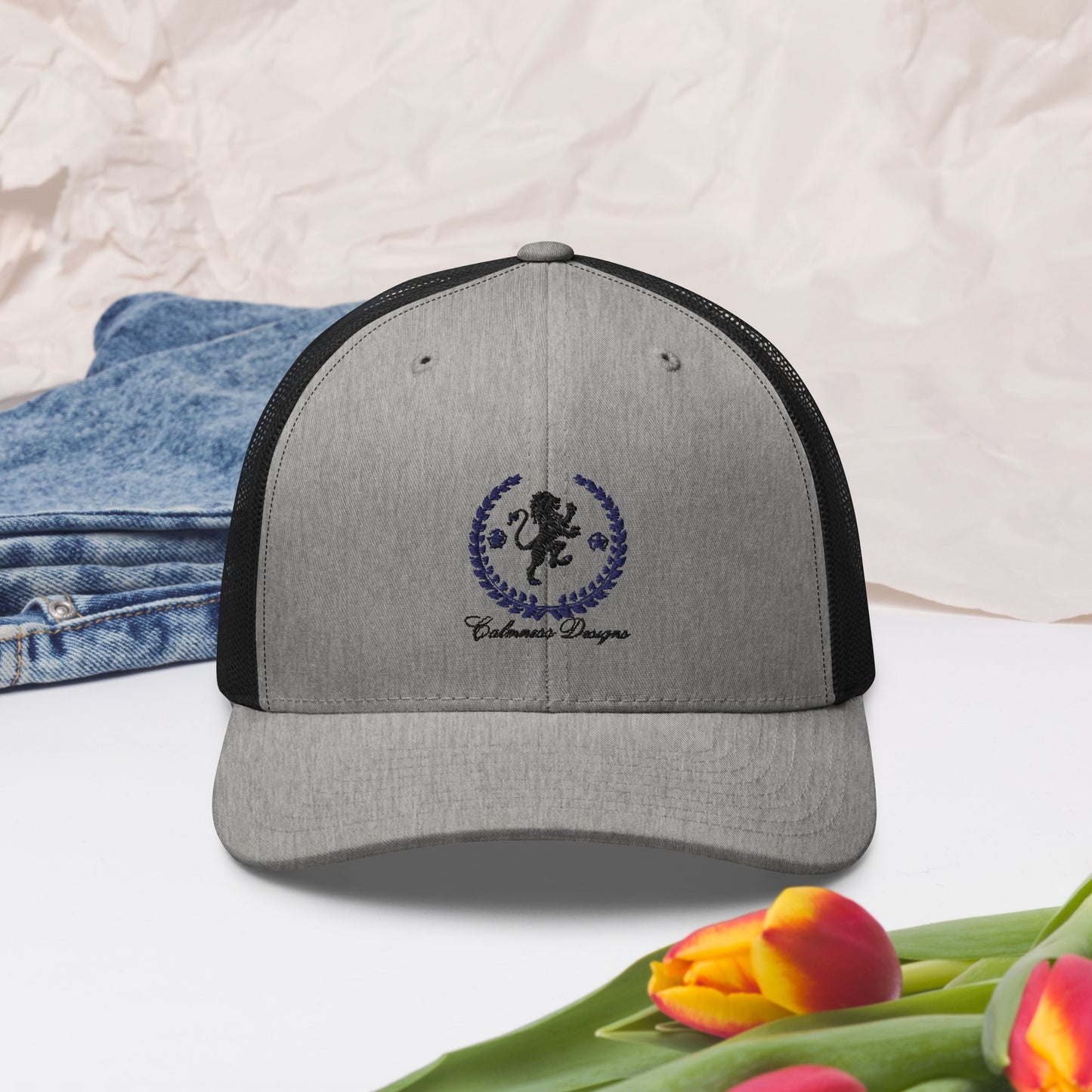 Coats of Arms, (C D), Lions Crest Shield, Stars, Calmness Designs, Trucker Cap