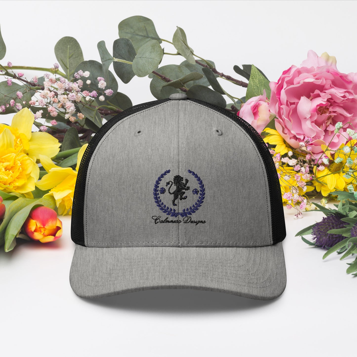 Coats of Arms, (C D), Lions Crest Shield, Stars, Calmness Designs, Trucker Cap