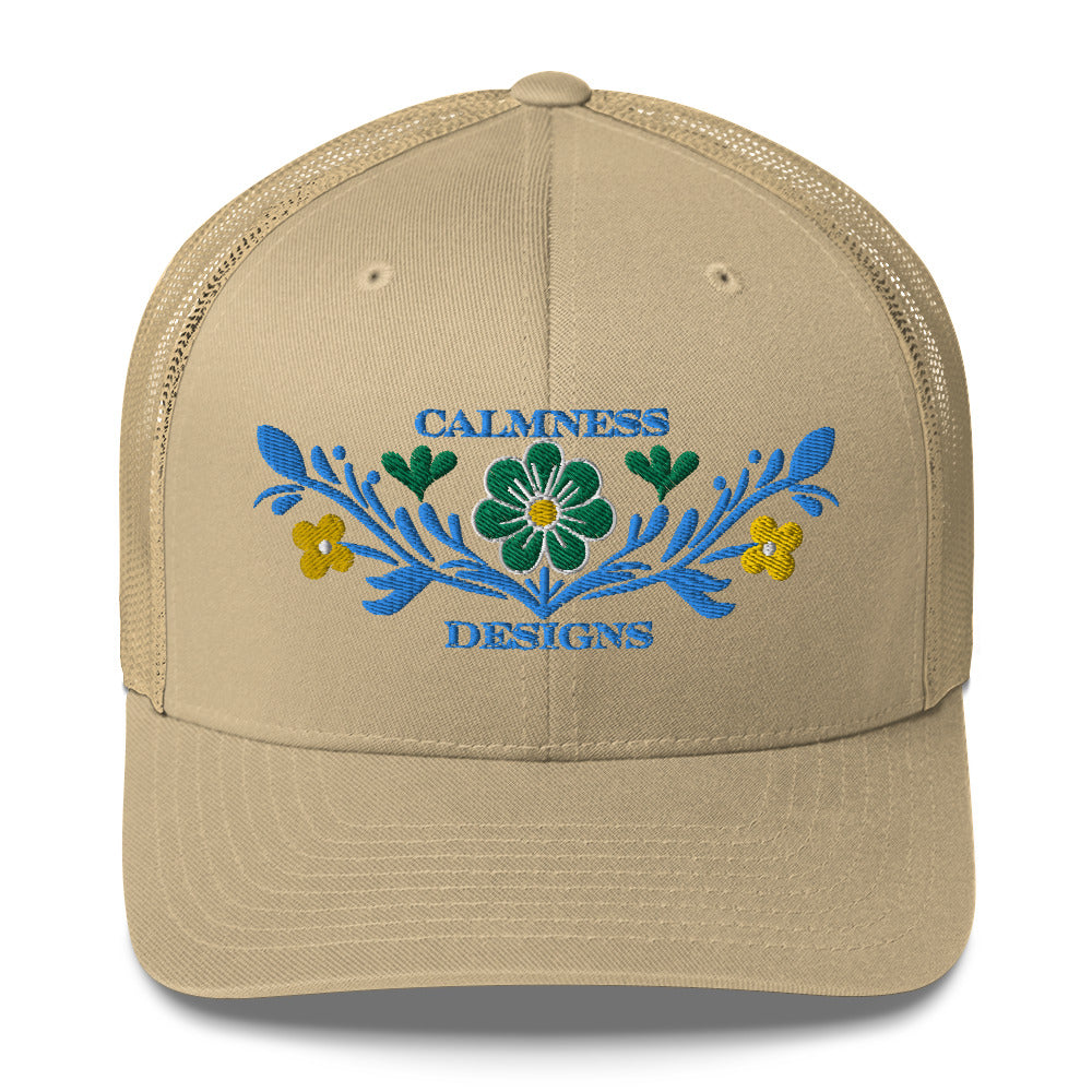 Flower Decoration Mexican Style, CALMNESS DESIGNS, Creative Designer's, Trucker Cap