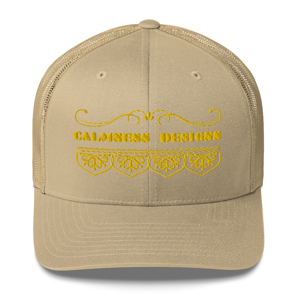 Bidri Decorative Elements Border GOLD, CALMNESS DESIGNS, Creative Designer's, Trucker Cap