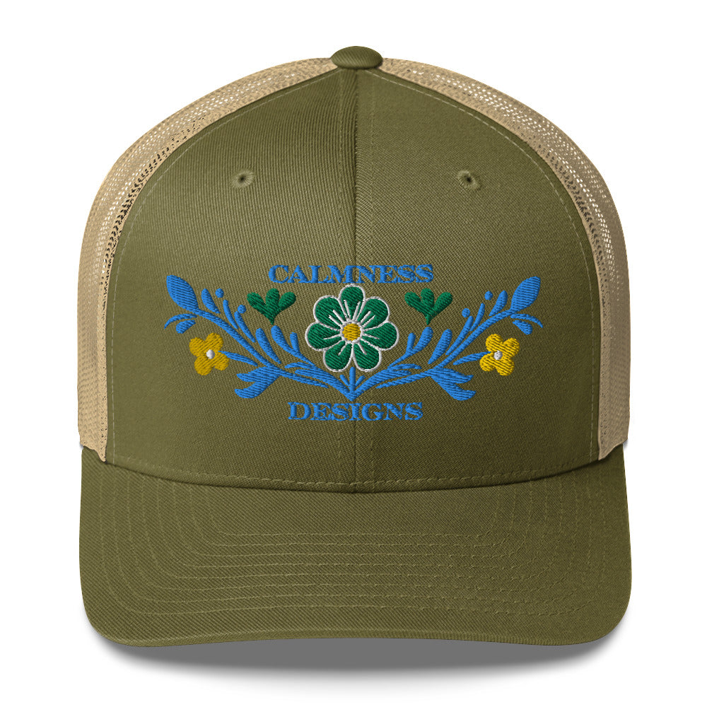 Flower Decoration Mexican Style, CALMNESS DESIGNS, Creative Designer's, Trucker Cap